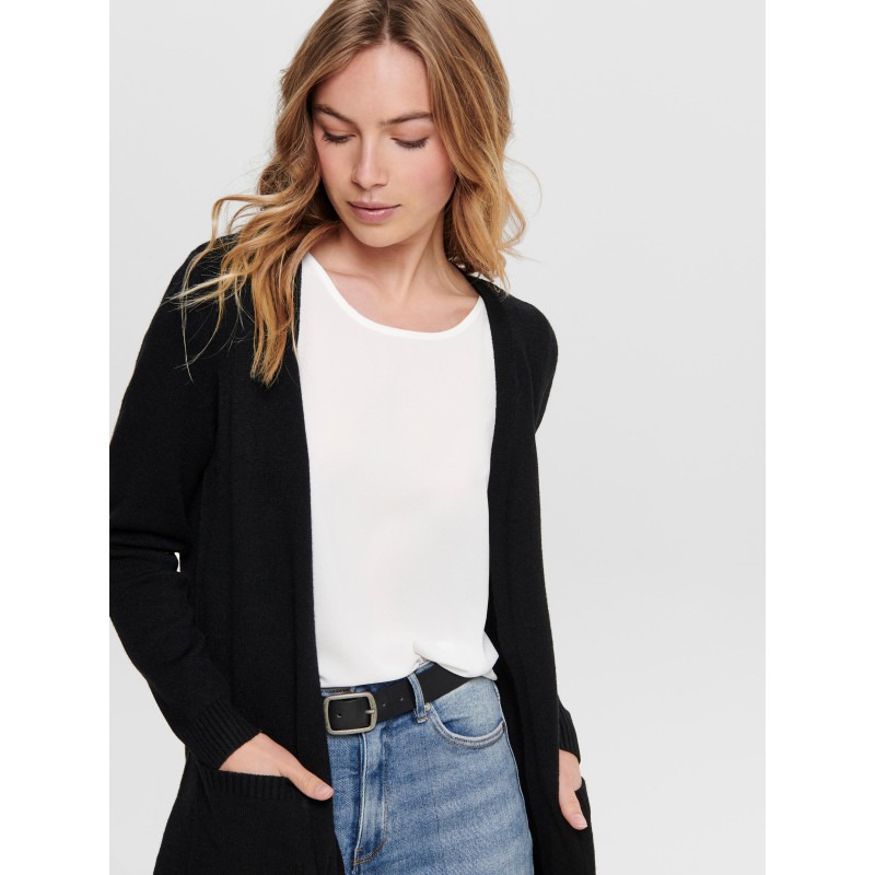 ONLY Lesly Langærmet Åben Strik Cardigan - Sort