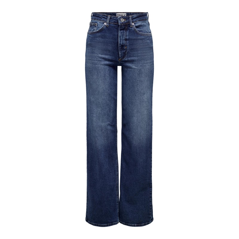 ONLY Juicy Brede Højtaljede Denim Jeans - Dark Blue Denim