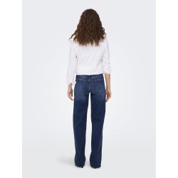 ONLY Juicy Brede Højtaljede Denim Jeans - Dark Blue Denim