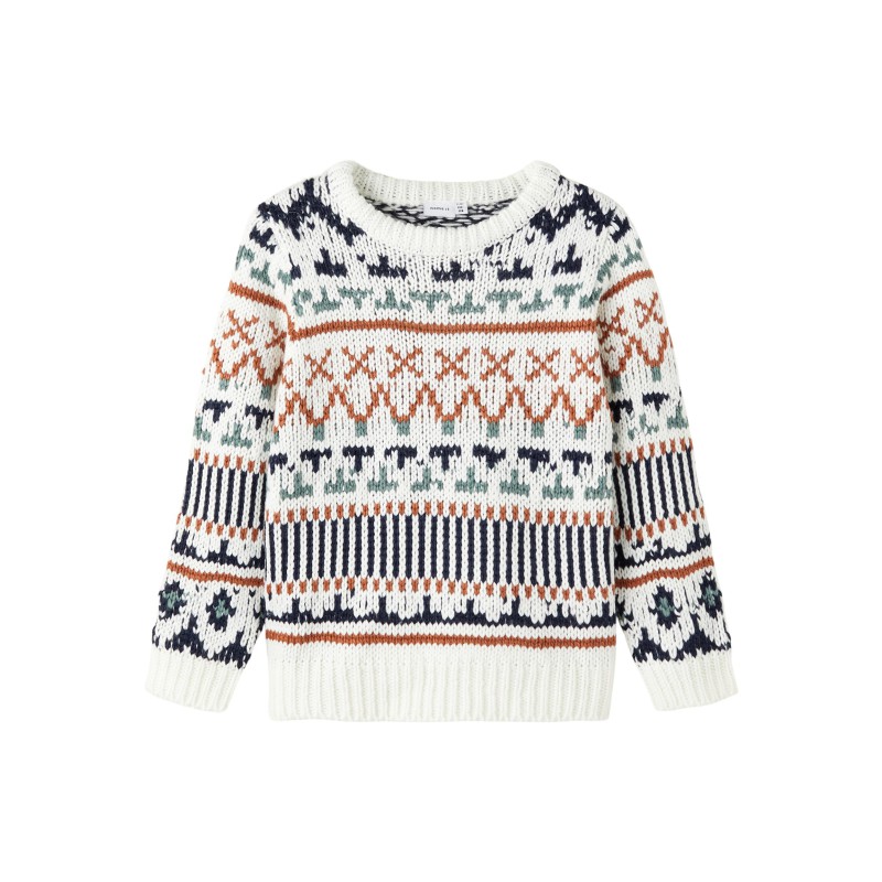 NAME IT Kids Opalle Strik Bluse - White Alyssum