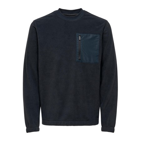 ONLY & SONS Nikolai Fleece Sweater - Dark Navy