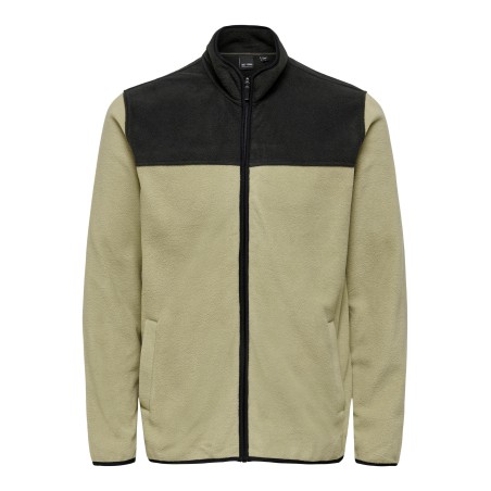 ONLY & SONS Fleece Jakke Med Lynlås  - Twill