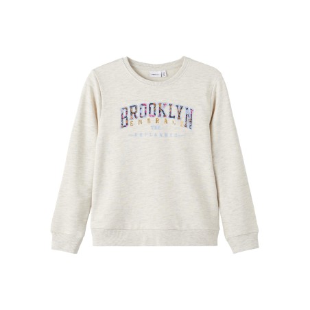 NAME IT Kids Lilas Langærmet Sweatshirt - Peyote Melange