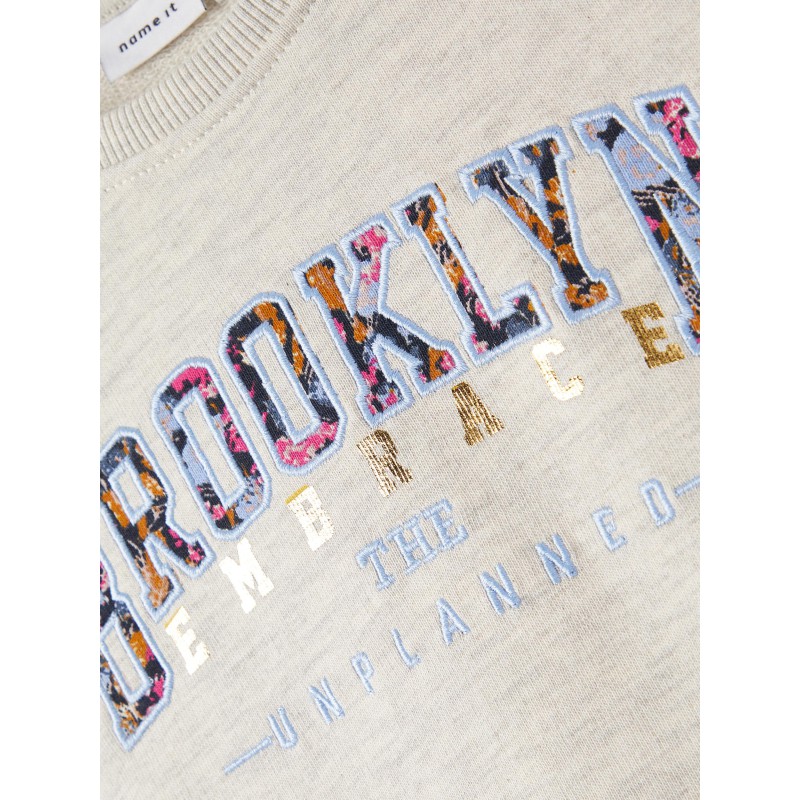 NAME IT Kids Lilas Langærmet Sweatshirt - Peyote Melange