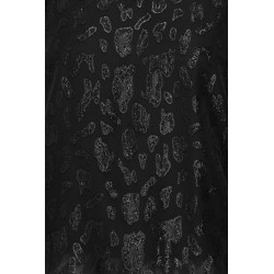 FRANSA Plus Glitter Pufærmer Bluse - Sort