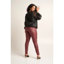 FRANSA Plus Glitter Pufærmer Bluse - Sort