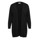 FRANSA Plus Lume Lang Strik Cardigan - Sort