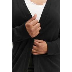 FRANSA Plus Lume Lang Strik Cardigan - Sort