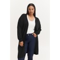 FRANSA Plus Lume Lang Strik Cardigan - Sort