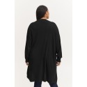 FRANSA Plus Lume Lang Strik Cardigan - Sort