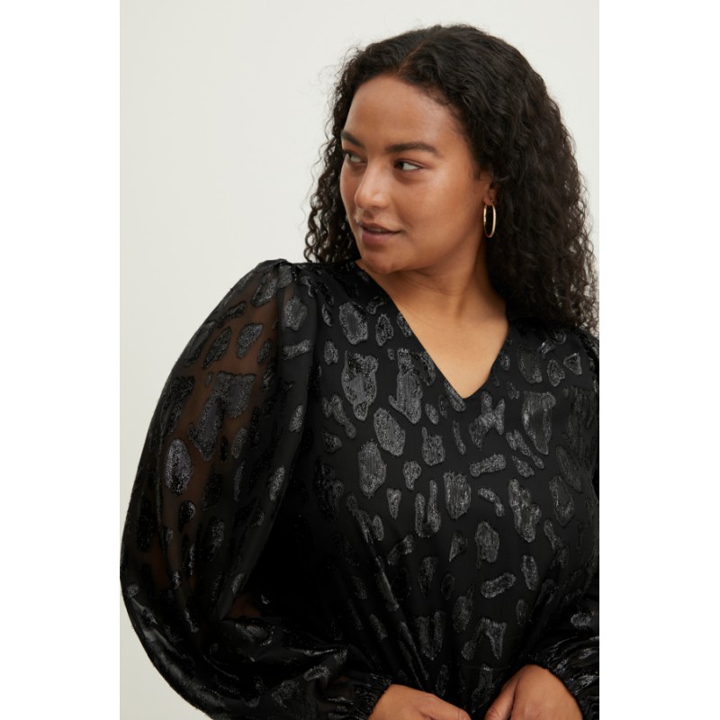 FRANSA Plus Glitter Kjole - Black