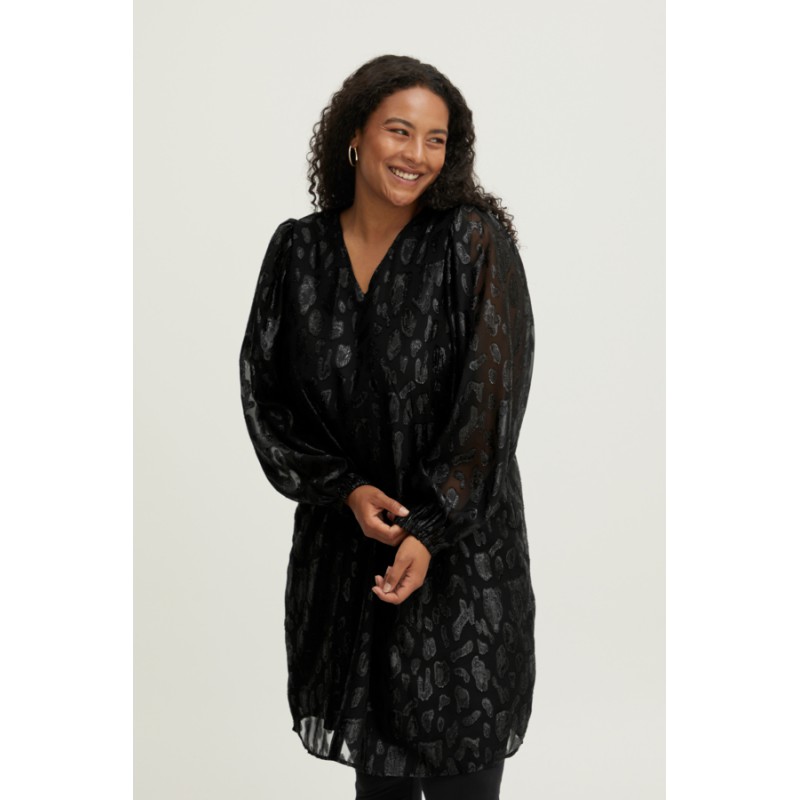 FRANSA Plus Glitter Kjole - Black
