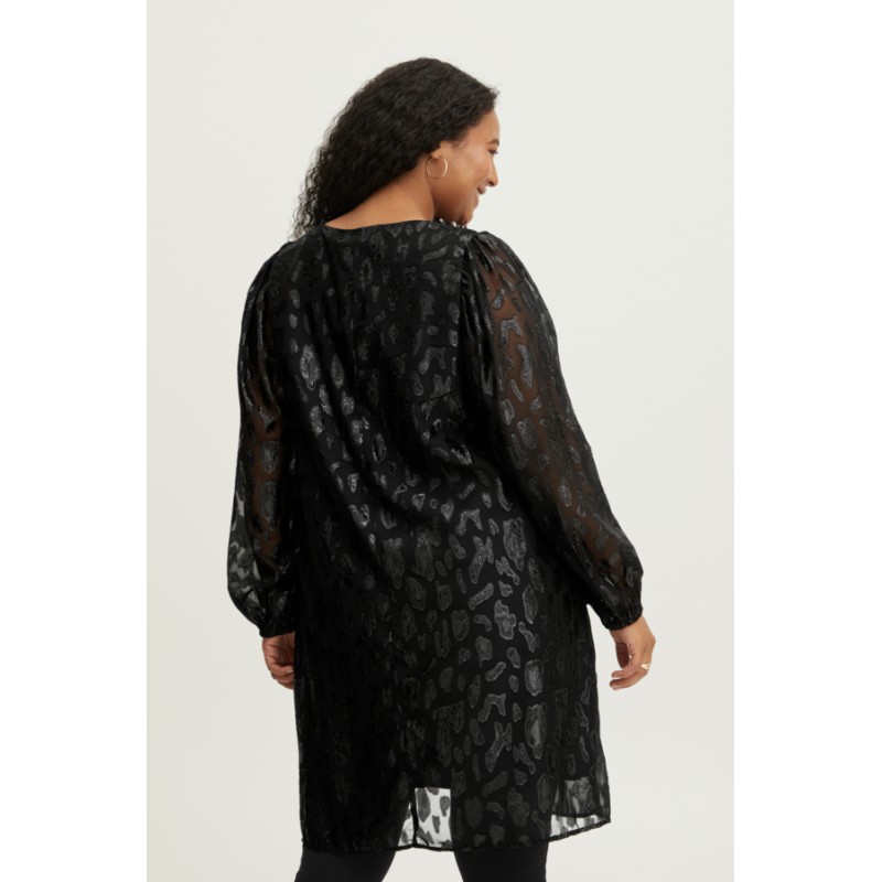 FRANSA Plus Glitter Kjole - Black