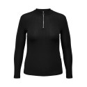 ONLY CARMAKOMA Højhalset Lynlås Bluse - Sort