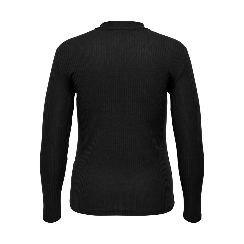 ONLY CARMAKOMA Højhalset Lynlås Bluse - Sort