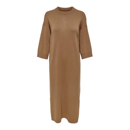 ONLY Midi Loose Fit Strikkjole - Tobacco Brown