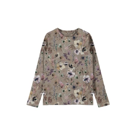 NAME IT Kids Kienna Langærmet Slim Bluse - Silver Mink