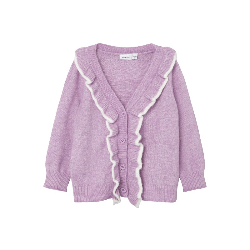 NAME IT Mini Nelly Strik Cardigan - Smokey Grape
