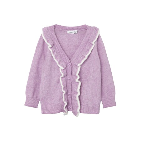 NAME IT Mini Nelly Strik Cardigan - Smokey Grape
