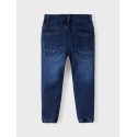 NAME IT Mini Bob Batimian Denim Fleece Jeans - Dark Blue Denim
