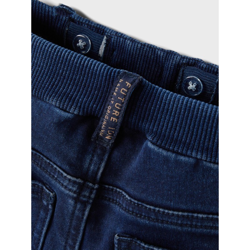 NAME IT Mini Bob Batimian Denim Fleece Jeans - Dark Blue Denim
