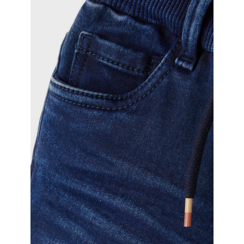 NAME IT Mini Bob Batimian Denim Fleece Jeans - Dark Blue Denim