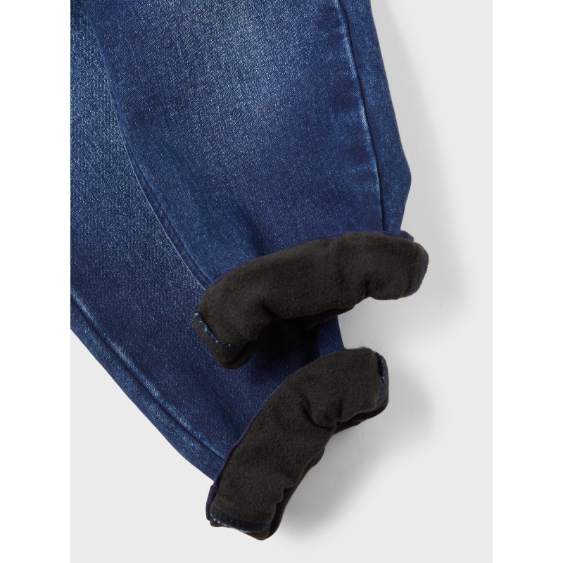 NAME IT Mini Bob Batimian Denim Fleece Jeans - Dark Blue Denim