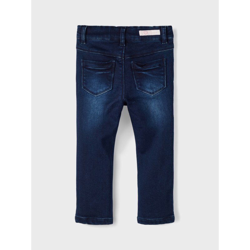 NAME IT Mini Salli Fleece Jeans - Dark Blue Denim