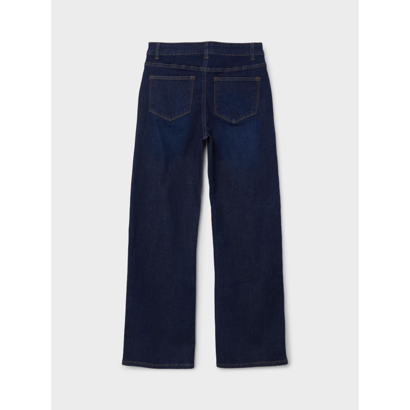 LMTD Linette Højtaljet Brede Denim Jeans - Dark Blue Denim