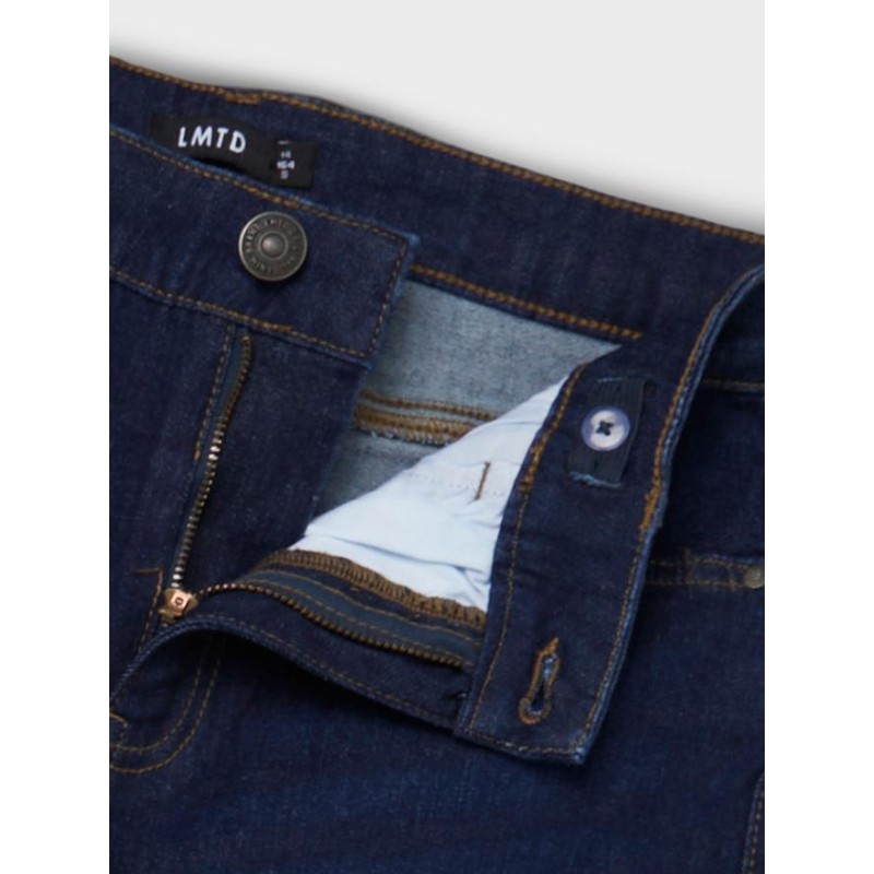 LMTD Linette Højtaljet Brede Denim Jeans - Dark Blue Denim