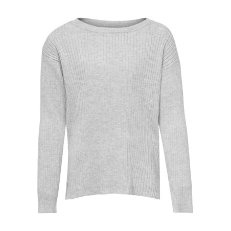 KIDS ONLY Mia Langærmet Strik Pullover - Light Grey Melange