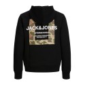 JACK & JONES JR Camo Sweat Hoodie - Sort