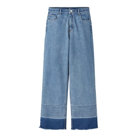 LMTD Big Letizza Brede HW Denim Bukser - Medium Blue Denim