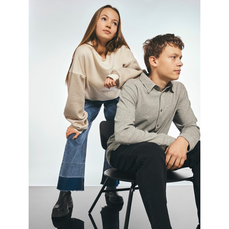 LMTD Big Letizza Brede HW Denim Bukser - Medium Blue Denim