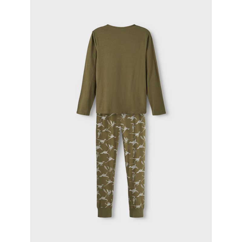 NAME IT Mini/Kids Dinosaur Natsæt - Olive Night