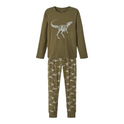 NAME IT Mini/Kids Dinosaur Natsæt - Olive Night
