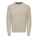 ONLY & SONS Onsedward Reg 7 Wool Crew Knit - Oatmeal