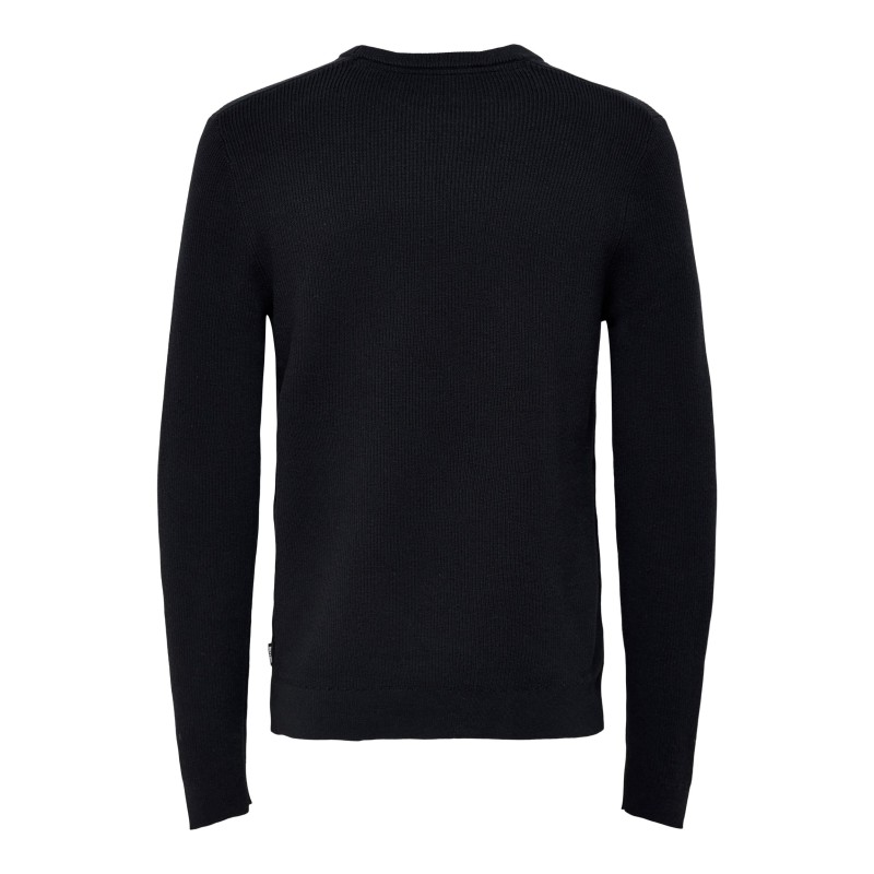 ONLY & SONS Phil Struktur Crew Neck Striktrøje - Dark Navy