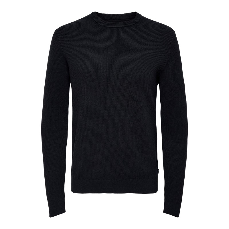 ONLY & SONS Phil Struktur Crew Neck Striktrøje - Dark Navy