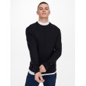 ONLY & SONS Phil Struktur Crew Neck Striktrøje - Dark Navy