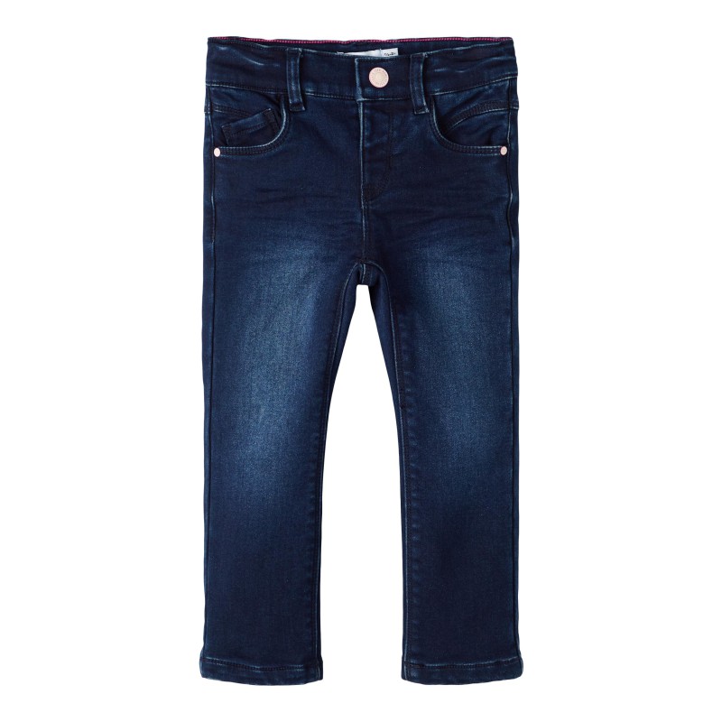 NAME IT Mini Salli Fleece Jeans - Dark Blue Denim