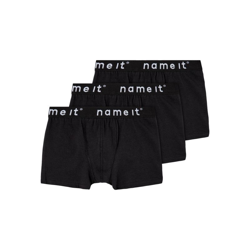 NAME IT Kids Boxershorts 3-Pak - Sort Med Hvid Logo