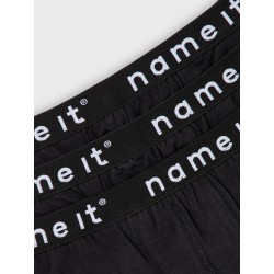 NAME IT Kids Boxershorts 3-Pak - Sort Med Hvid Logo
