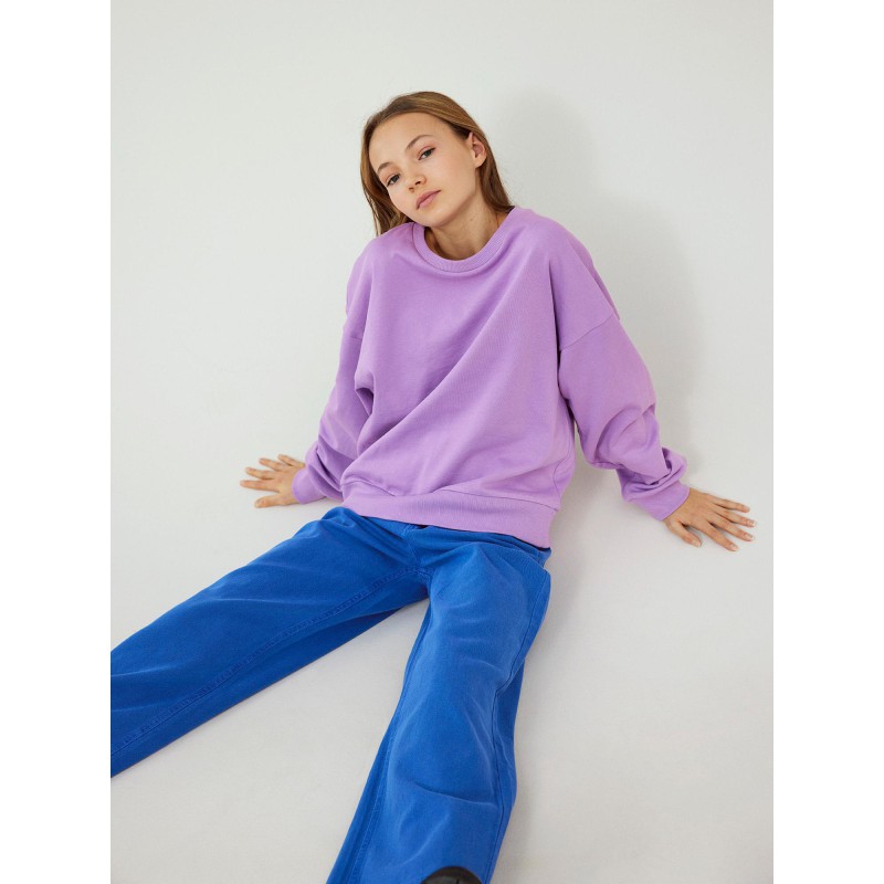 LMTD Kim Kort Bred Sweatshirt - Pale Pansy