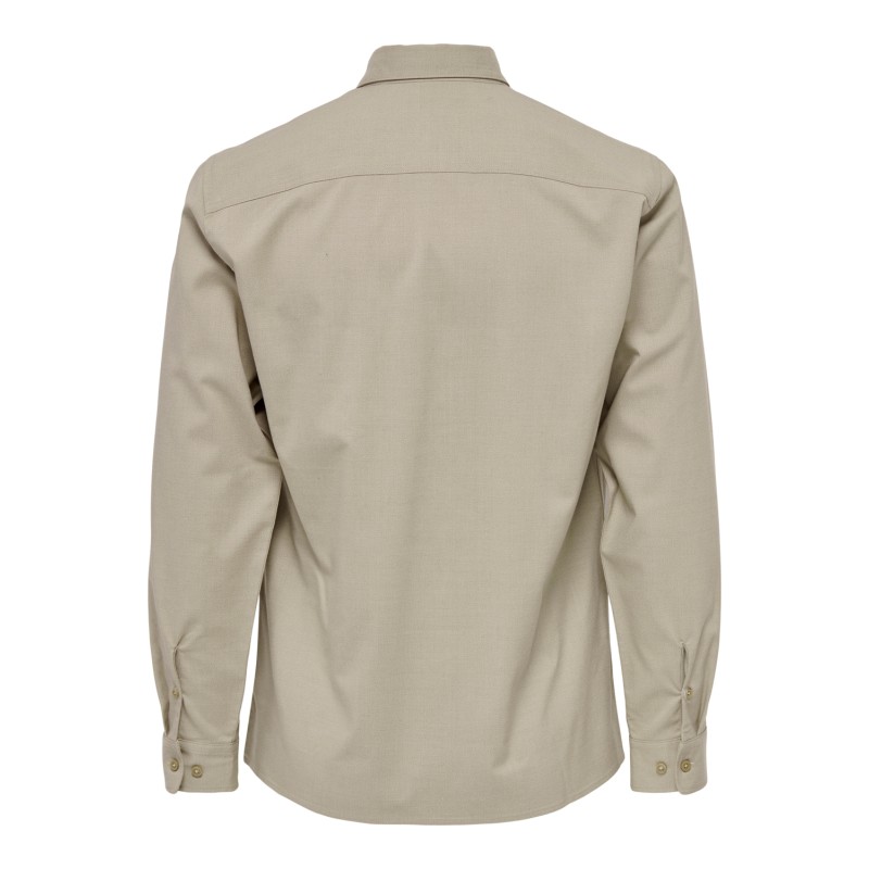 ONLY & SONS Onsyuki Reg Btn Down Paspel Langærmet Shirt - Chinchilla