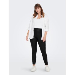 ONLY CARMAKOMA Coated Snake Legging - Sort