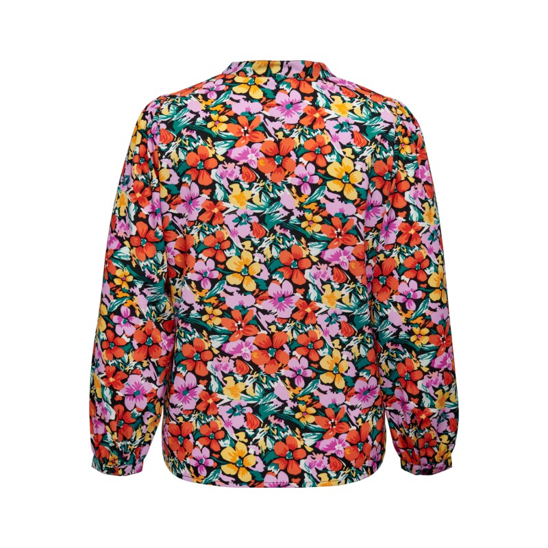 ONLY CARMAKOMA Catrine Life Langærmet Top Aop - Sort