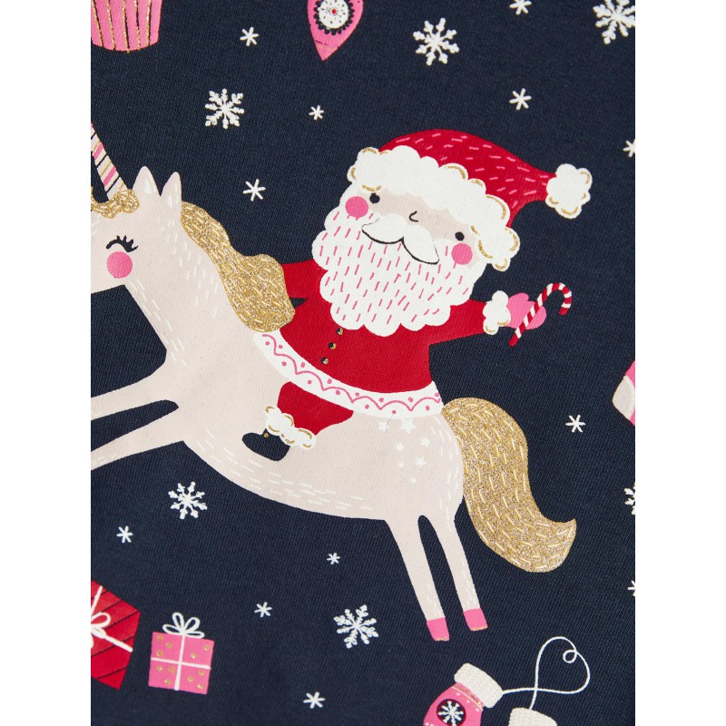 NAME IT Mini Vismas Langærmet Jule Sweatshirt - Dark Sapphire