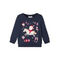 NAME IT Mini Vismas Langærmet Jule Sweatshirt - Dark Sapphire