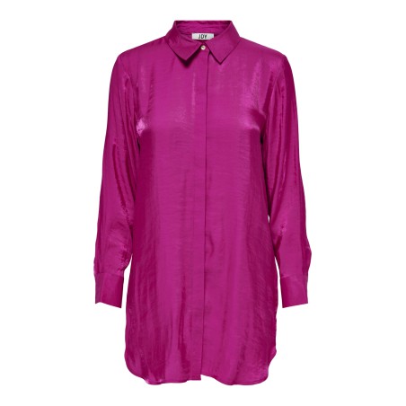 JDY Paris Langærmet Lang Shirt Vævet - Festival Fuchsia